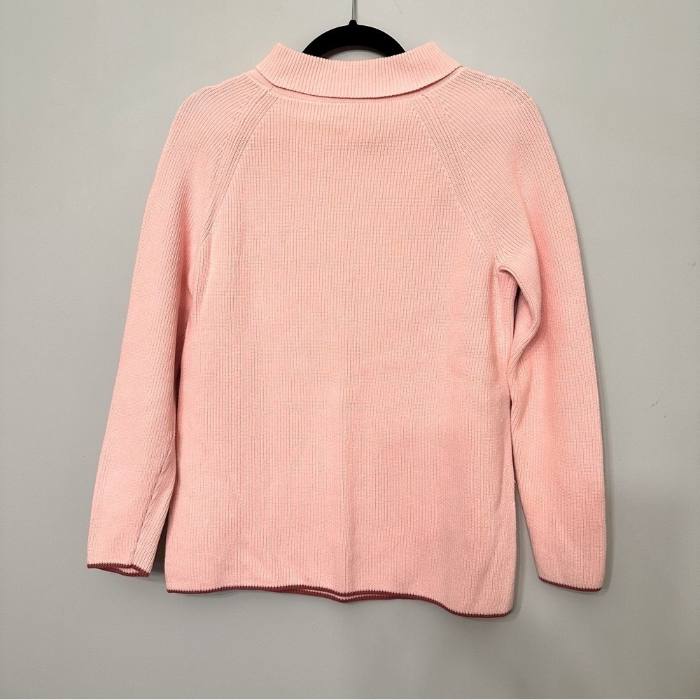 Talbots 100% Pima Cotton Cowl Neck Sweater Pink Ribbed & Knit Size Small - Picture 7 of 10